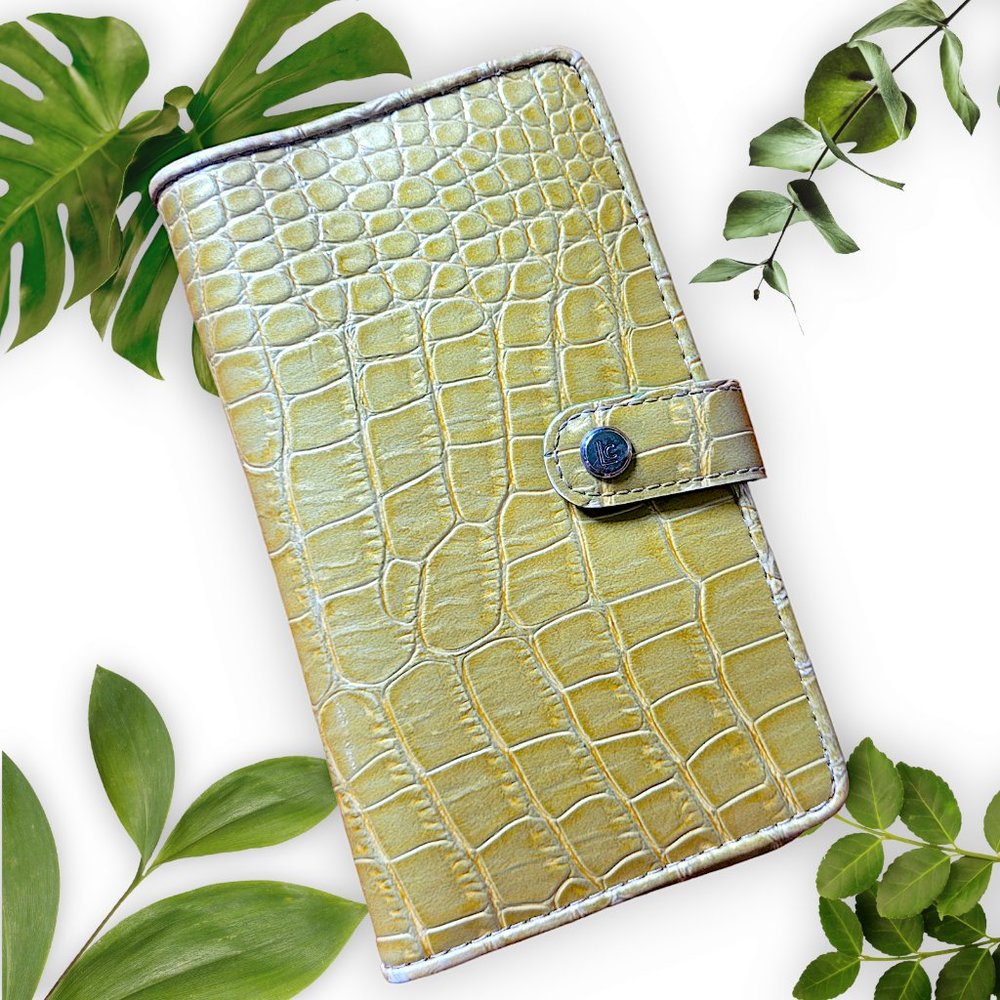 LC Faux Green Croc Wallet